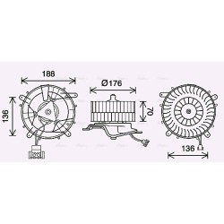 AVA Heater Blower Motor AVA QUALITY COOLING MS8689 OE Ref 2209060100