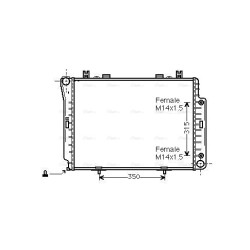 AVA Radiator AVA QUALITY COOLING MSA2144 OE Ref 140 500 22 03