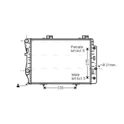 AVA Radiator AVA QUALITY COOLING MSA2173 OE Ref 202 500 42 03