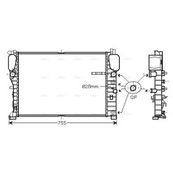 Radiator AVA QUALITY COOLING MSA2459 OE Ref 211 500 32 02