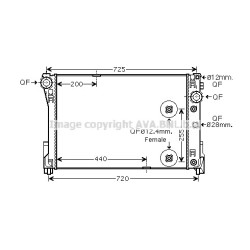 Radiator AVA QUALITY COOLING MSA2546 OE Ref 204 500 31 03