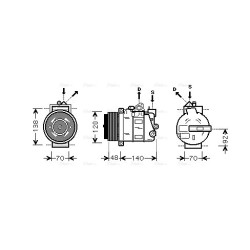 AC Compressor AVA QUALITY COOLING MSAK393 OE Ref 0002309711