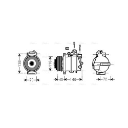 AC Compressor AVA QUALITY COOLING MSAK568 OE Ref 0022304511