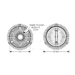 Fan Clutch AVA QUALITY COOLING MSC407 OE Ref 1112000422