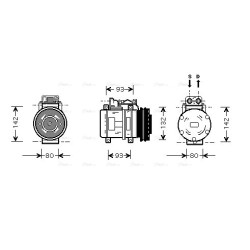 AVA AC Compressor AVA QUALITY COOLING MSK083 OE Ref A0002302511