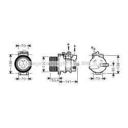 AC Compressor AVA QUALITY COOLING MSK431 OE Ref 001230831180