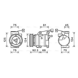 AC Compressor AVA QUALITY COOLING MZAK219 OE Ref GJ6A61K00A