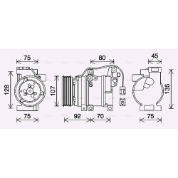 AVA AC Compressor AVA QUALITY COOLING MZAK293 OE Ref EG2161450A