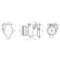 AVA AC Compressor AVA QUALITY COOLING MZAK304 OE Ref BFD161450A