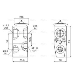AVA AC Expansion Valve AVA QUALITY COOLING OL1746 OE Ref 13287935