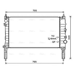 Radiator AVA QUALITY COOLING OL2654 OE Ref 1300353
