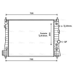 Radiator AVA QUALITY COOLING OL2655 OE Ref 1300351