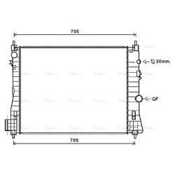 Radiator AVA QUALITY COOLING OL2665 OE Ref 1300349