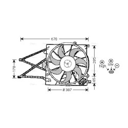AVA Radiator Fan AVA QUALITY COOLING OL7509 OE Ref 1314 541