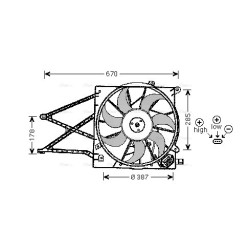 AVA Radiator Fan AVA QUALITY COOLING OL7524 OE Ref 1314460