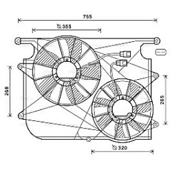 Radiator Fan AVA QUALITY COOLING OL7571 OE Ref 96829535