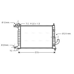 AVA Radiator AVA QUALITY COOLING OLA2221 OE Ref 1300184