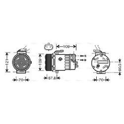 AVA AC Compressor AVA QUALITY COOLING OLAK139 OE Ref 1854 112