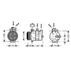 AVA AC Compressor AVA QUALITY COOLING OLAK356 OE Ref 1854120