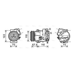 AVA AC Compressor AVA QUALITY COOLING OLAK606 OE Ref 13346494