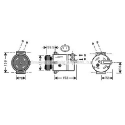 AVA AC Compressor AVA QUALITY COOLING OLK279 OE Ref 1135240