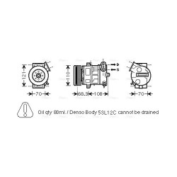 AC Compressor AVA QUALITY COOLING OLK418 OE Ref 6854091