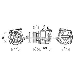 AVA AC Compressor AVA QUALITY COOLING OLK668 OE Ref 1618509