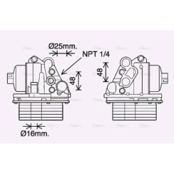 AVA Engine Oil Cooler AVA QUALITY COOLING PE3400H OE Ref 9662281480