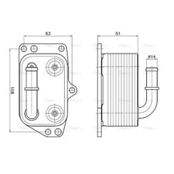 AVA Engine Oil Cooler AVA QUALITY COOLING PE3433 OE Ref 1103.N3