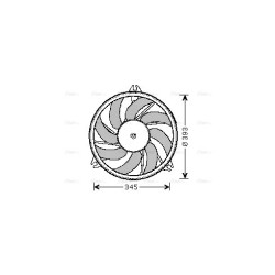 AVA Radiator Fan AVA QUALITY COOLING PE7528 OE Ref 1253.E0