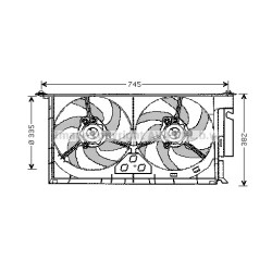 AVA Radiator Fan AVA QUALITY COOLING PE7538 OE Ref 1308P4