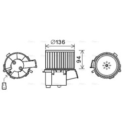 AVA Heater Blower Motor AVA QUALITY COOLING PE8377 OE Ref 6441P0