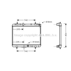 Radiator AVA QUALITY COOLING PEA2220 OE Ref 96370437