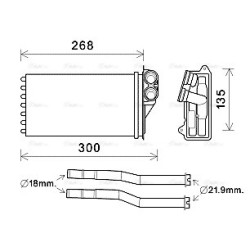 AVA Heater Matrix AVA QUALITY COOLING PEA6397 OE Ref 6448.P2