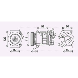 AVA AC Compressor AVA QUALITY COOLING PEAK408 OE Ref 9675659880