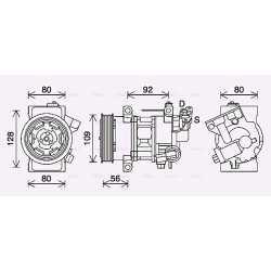 AVA AC Compressor AVA QUALITY COOLING PEAK418 OE Ref 9672247080