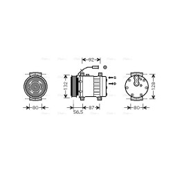 AC Compressor RENAULT TRUCKS 5010563567 AVA QUALITY COOLING REAK073 OE Ref 5010563567