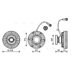 Fan Clutch RENAULT TRUCKS 2100502002 AVA QUALITY COOLING REC102 OE Ref 7420880406