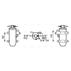 AC Dryer RENAULT TRUCKS 50 10 563 591 AVA QUALITY COOLING RED115 OE Ref 7421066852