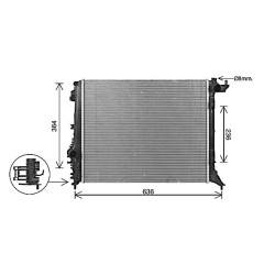 Radiator AVA QUALITY COOLING RT2648 OE Ref 214105169R