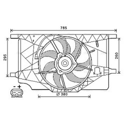 Radiator Fan AVA QUALITY COOLING RT7547 OE Ref 7701057313