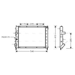 Radiator AVA QUALITY COOLING RTA2231 OE Ref 77 00 836 303