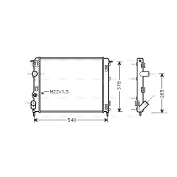 AVA Radiator AVA QUALITY COOLING RTA2302 OE Ref 77 00 428 082