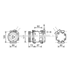 AVA AC Compressor AVA QUALITY COOLING RTK479 OE Ref 6001548723