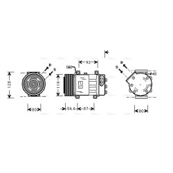 AC Compressor SCANIA 0570894 AVA QUALITY COOLING SCAK016 OE Ref 10573129