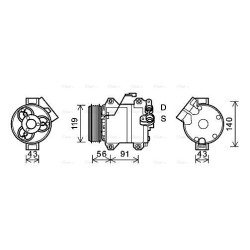 AVA AC Compressor AVA QUALITY COOLING SZAK121 OE Ref 9520054JB0
