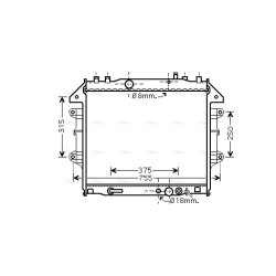 AVA Radiator AVA QUALITY COOLING TO2496 OE Ref 16400-0L170