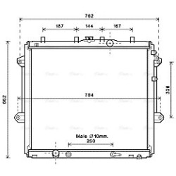 AVA Radiator AVA QUALITY COOLING TO2616 OE Ref 1640031711
