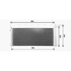 AVA AC Condenser AVA QUALITY COOLING TO5786D OE Ref 8846078030