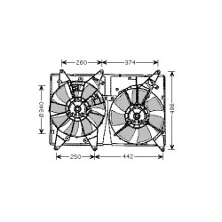 AVA Radiator Fan AVA QUALITY COOLING TO7533 OE Ref 1636320170